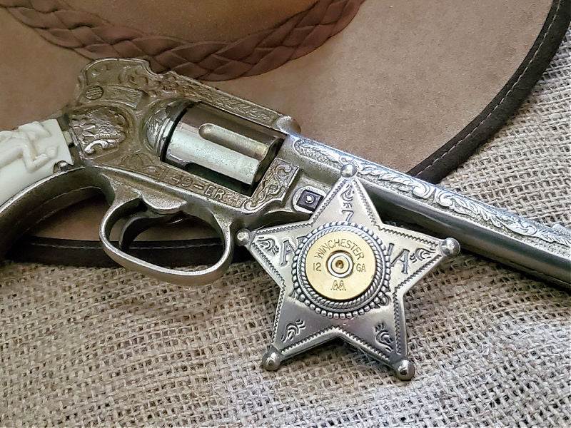 Sheriff Badge Pin - 12 Gauge Antique Silver Star Pin – SureShot