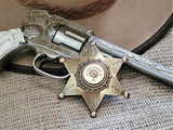 Sheriff Badge Pin - 12 Gauge Antique Brass Star Pin