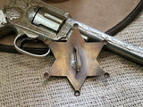 Sheriff Badge Pin - 12 Gauge Antique Brass Star Pin
