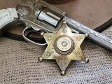 Sheriff Badge Pin - 12 Gauge Antique Brass Star Pin
