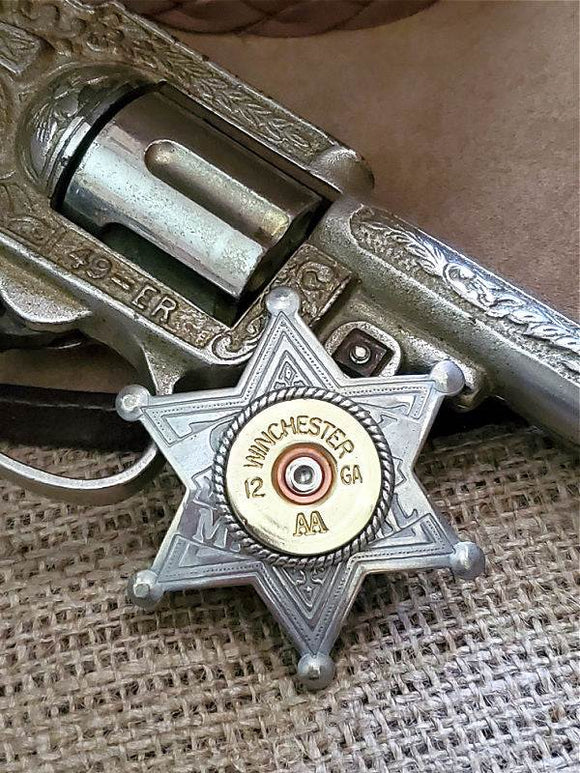 1 paar Sheriff-badges, metalen zeshoekige sterbadge, legering broche