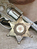 Sheriff Badge Pin - 12 Gauge Antique Brass Star Pin