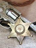 Sheriff Badge Pin - 12 Gauge Antique Brass Star Pin