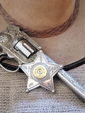 Sheriff Badge Pin - 12 Gauge Antique Silver Star Pin