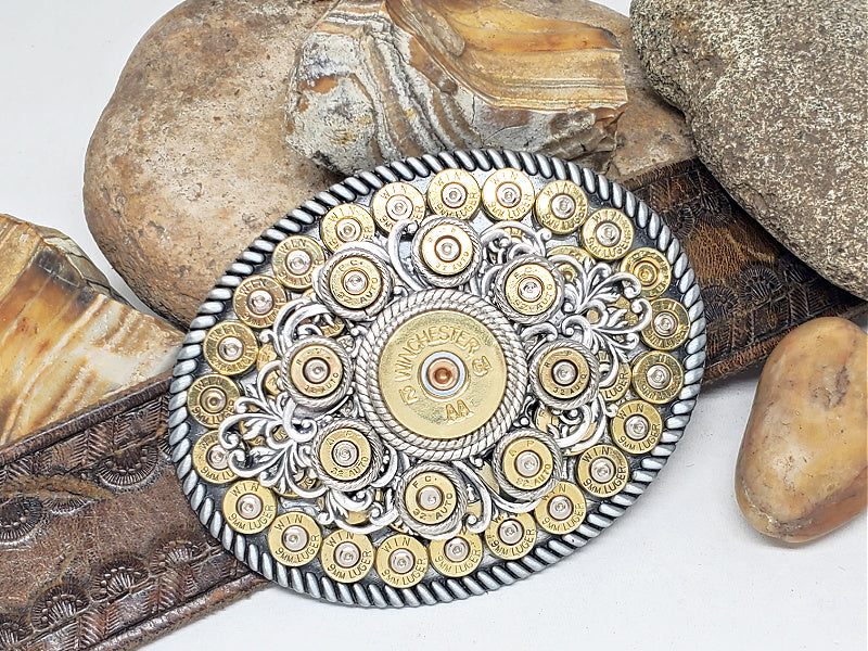 Bullet & Shotshell Oval Belt Buckle II – SureShot Jewelry display picture 1