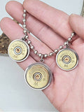 Triple Shotshell Ball Chain Necklace - 12 and 20 Gauges