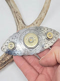 Oval Marquis Shotshell & Bullet French Hair Barrette