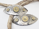 Oval Marquis Shotshell & Bullet French Hair Barrette