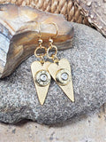 Slender Gold Heart Bullet Earrings