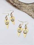 Slender Gold Heart Bullet Earrings