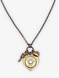 Shot Thru the Heart Brass 28 Gauge Shotshell Necklace