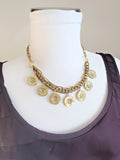 20 Gauge Shotshell Gold/Brass Bib Necklace