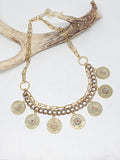20 Gauge Shotshell Gold/Brass Bib Necklace