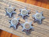 Sheriff Badge Pin - 12 Gauge Shotshell Shiny Silver Star Pin