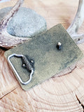 Bullet & Shotshell Rectangle Belt Buckle - All Brass