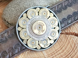 Round Shotshell & Bullet Belt Buckle - 2.75 Diameter