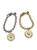 12 Gauge Shotshell Big Ball Chain Silver Charm Bracelet