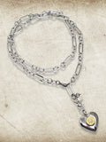 Women's Heart Locket Convertible Bullet Necklace