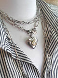 Women's Heart Locket Convertible Bullet Necklace