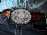 Shotshell & Bullet Oval Belt Buckle - BEST SELLER!