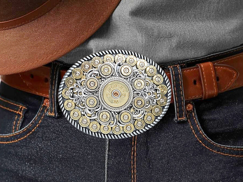 Bullet & Shotshell Oval Belt Buckle II – SureShot Jewelry