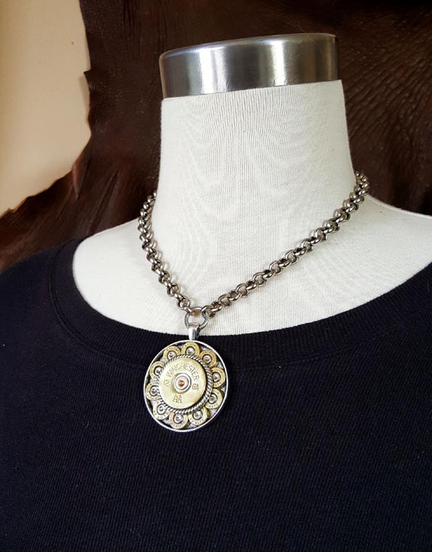 Bullet Jewelry - Ricochet Round Medallion Bullet Necklace SureShot