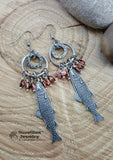 Fishing Jewelry - Ladies Trout Pendant Copper Beaded Dangle Earrings - SureShot Jewelry
