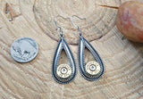 Bullet Earrings - Open Beaded Teardrop Bullet Earrings-SureShot Jewelry