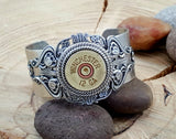 12 gauge filigree metal cuff bracelet - Bullet Jewelry - Bullet Cuff - SureShot Jewelry