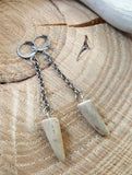 Petite Antler Tip Chain Dangle Earrings-SureShot Jewelry