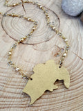 Laser Cut Wood Gold Finished Big Mouth Bass / Fishing Necklace-SureShot Jewelry