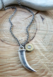 Men's Horn Tusk & Bullet Charm Necklace-SureShot Jewelry