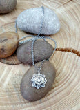Petite Flower Detail Bullet Necklace