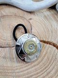 12 or 20 Gauge Shotshell Small Silver Concho Ponytail Holder - Hair Tie-SureShot Jewelry