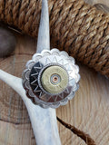 12 Gauge Shotshell Large Silver Concho Ponytail Holder - Hair Tie-SureShot Jewelry