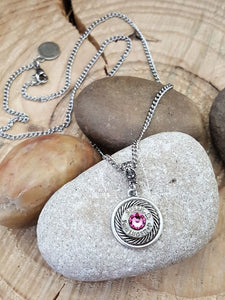 Breast Cancer Awareness - Petite 9mm PINK Bullet Necklace-SureShot Jewelry