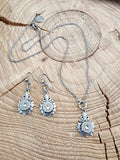 Vintage Inspired Diamond Bullet Necklace & Earring Set