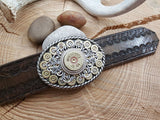 Small Oval Bullet & Shotshell Western Belt Buckle-SureShot Jewelry