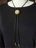 12 Gauge Shotshell Rope Bezel Leather Bolo Tie - Unisex-SureShot Jewelry