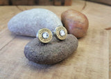 Bullet Studs - Brass Bullet Earrings - ALL CRYSTAL COLORS!-SureShot Jewelry