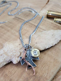Men's Maltese Cross, Antler and Bullet Necklace-SureShot Jewelry