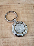Buffalo Nickel Coin Round Stainless Key Ring