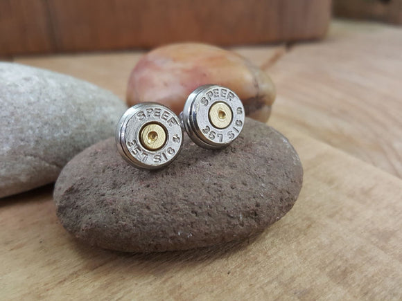 357 SIG Nickel Bullet Studs - Bullet Earrings-SureShot Jewelry