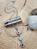 Patriotic Triple Bullet Necklace - Red, White & Blue-SureShot Jewelry