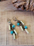 Triple 22 Turquoise Beaded Bullet Earrings-SureShot Jewelry