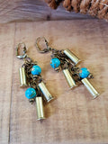 Triple 22 Turquoise Beaded Bullet Earrings-SureShot Jewelry
