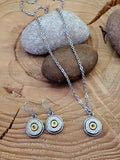 Jewelry Set - Stainless Bullet Necklace & Earring Set - 12mm