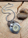 12 Gauge Shotshell Heart Necklace - Shot Thru the Heart Bullet Necklace