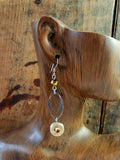 Double Oval Fine Stainless Ring Gold Beaded Brass Bullet Dangles-SureShot Jewelry