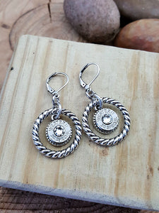 Round Rope Ring Bullet Earrings-SureShot Jewelry